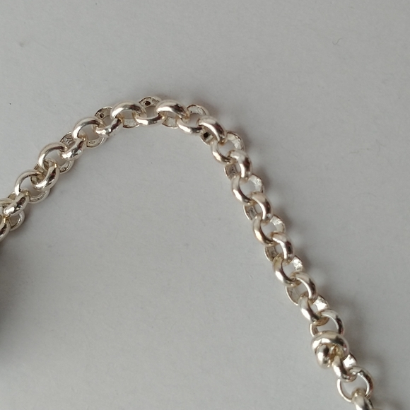 Red glass heart bracelet, women's, sz 7 1/4 - Picture 6 of 7